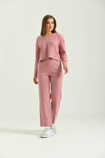  Pink Button Accessory Camisole Bottom-Top Set