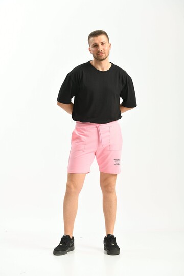 Pembe Regular Fit Baskılı Şort & Bermuda