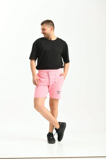 Pembe Regular Fit Baskılı Şort & Bermuda