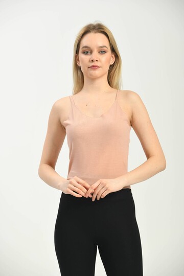 Powder Strap Fitted Knitted Singlet