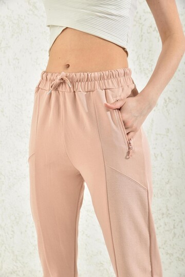 Powder Zipper Detail Blocked Two-Thread Sweatpants
