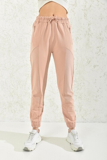 Powder Zipper Detail Blocked Two-Thread Sweatpants