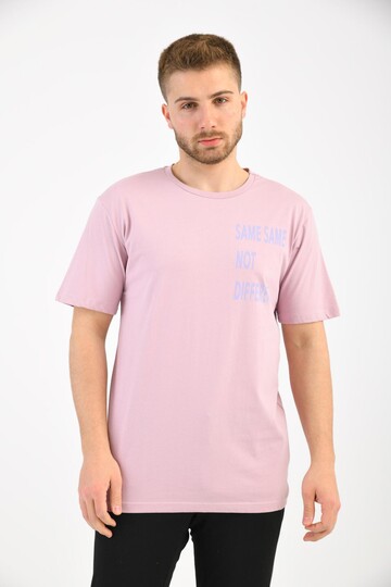 Pudra Kısa Kollu Baskı Detaylı T-Shirt