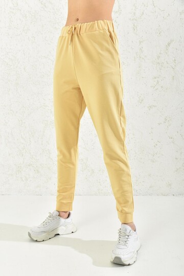Yellow Thread Tie Pocket Detailed Sweatpants