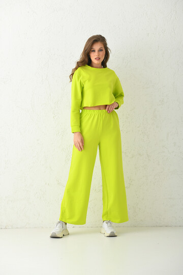 Sarı Örme Alt-Üst Takım