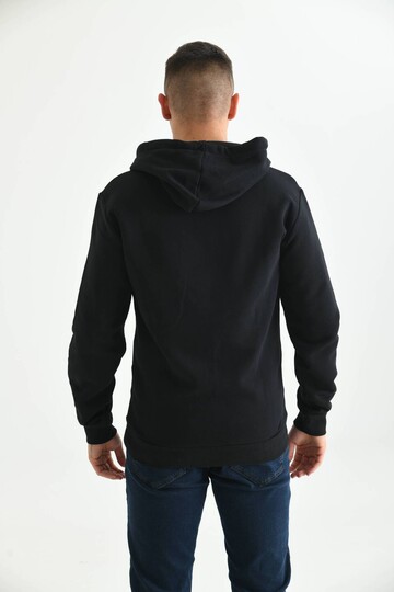 Black Hoodie and Kangaroo Pocket Detailed Sweatshirt