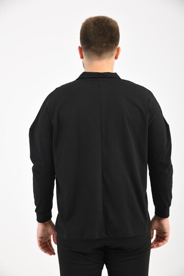 Black Polo Neck Long Sleeve T-Shirt