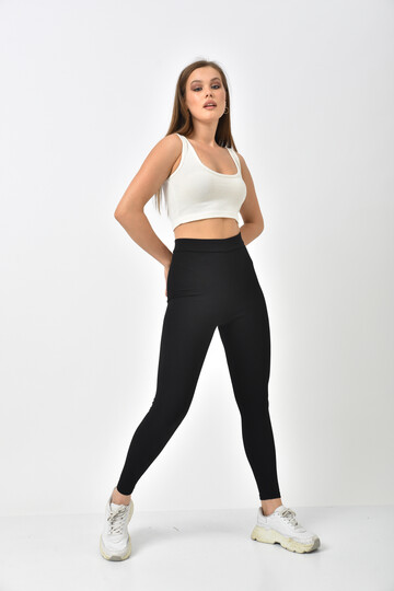  Black High Waist Corduroy Leggings