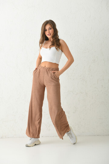 Vizon Cep Detay Fitilli Örme Spor Pantolon