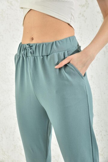 New Blue Elastic and Tied Sweatpants