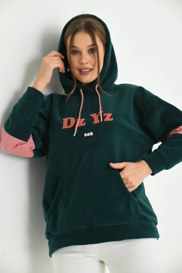 Yeşil Dz Yz 608 Nakışlı Sweatshirt