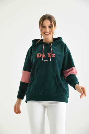 Yeşil Dz Yz 608 Nakışlı Sweatshirt