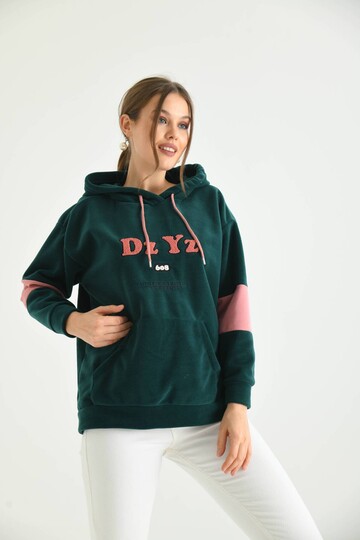 Yeşil Dz Yz 608 Nakışlı Sweatshirt