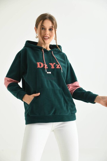 Yeşil Dz Yz 608 Nakışlı Sweatshirt